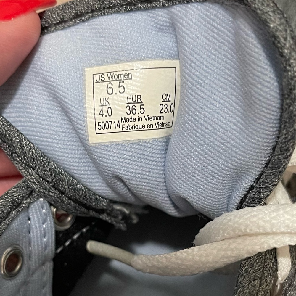 Vans Charcoal Sneakers with White Laces - Picture 5 of 6